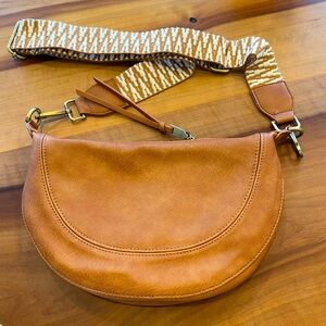 Anthropologie Tan Crossbody purse with two strap options